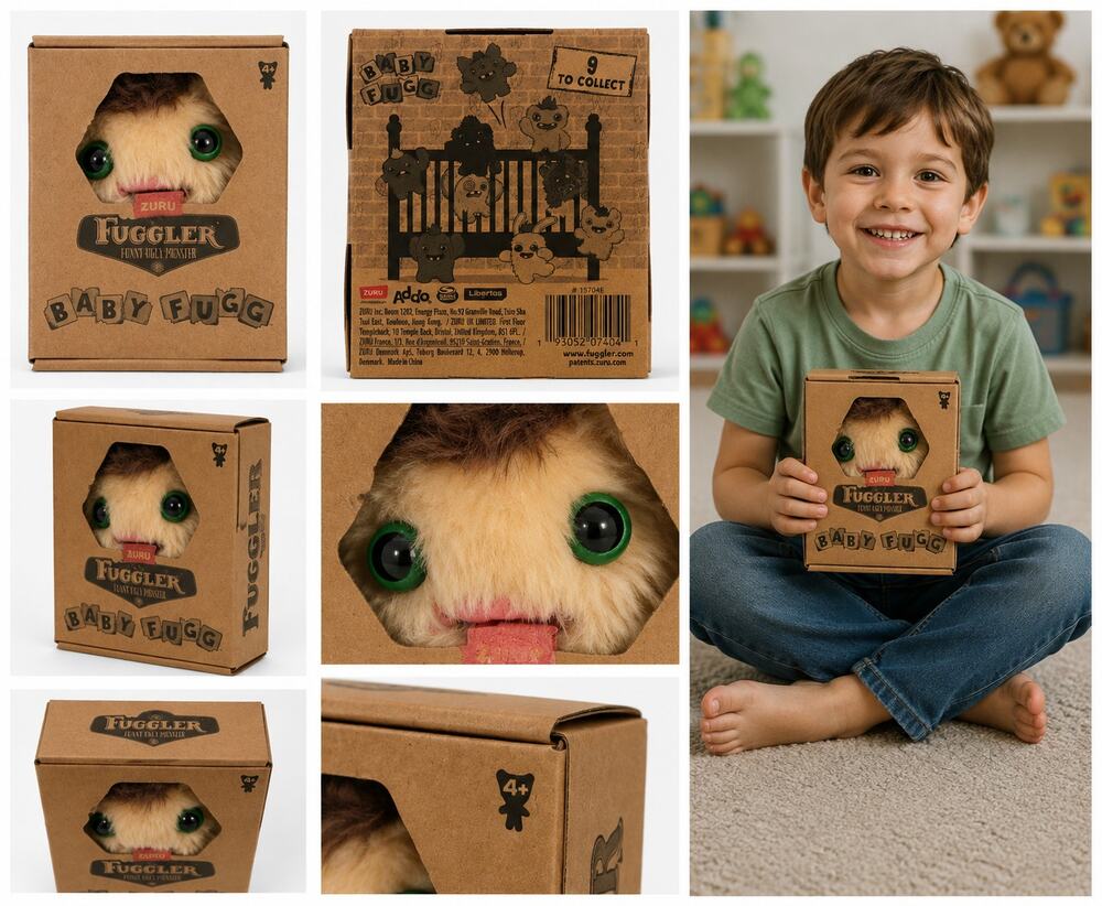ZURU Fuggler Baby Fugg Collectible Plush – Cream & Brown | New in Box